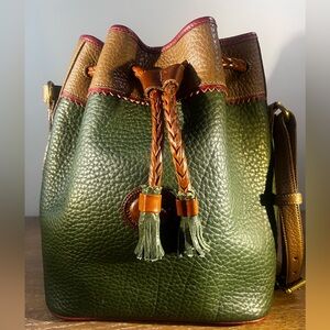 Dooney & Bourke Vintage 1990s Teton Pebbled Leather Drawstring